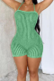 sexy plus size slight stretch halter neck backless lace-up tight knit jumpsuit_Black_Pink_Green