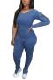 stylish high stretch textured one sleeve pocket skinny jumpsuit_Black_Light Green_Blue