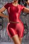 sexy stretch 8 colors slim solid color playsuit(size run small,no waist chain)_Black_White_Pink_Rose Red
