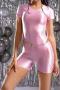 sexy stretch 8 colors slim solid color playsuit(size run small,no waist chain)_Black_White_Pink