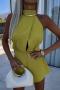 sexy non-stretch hollow sleeveless solid color playsuit_Black_White_Red_Yellow
