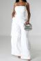 new plus-size non-stretch patchwork multiple pockets 4-color suspender jumpsuits_Black_White