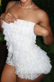 summer pure color high stretch strapless stylish sexy playsuit_Black_White