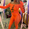 sexy pure color hollow pearl decor see-through stretch jacquard jumpsuit_Black_Yellow_Orange