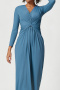 stylish slight stretch 5-colors solid color twist pocket jumpsuit_Black_Red_Yellow_Dark Green_Haze Blue
