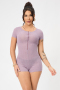high quality stylish slight stretch ribbed knit skinny playsuit_Pink_Purple