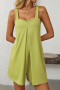 casual slight stretch 6-colors simple solid color sling loose playsuit_Black_Magenta_Light Green