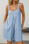 casual slight stretch 6-colors simple solid color sling loose playsuit_Black_Magenta_Light Green_Green_Sky Blue