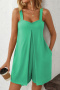 casual slight stretch 6-colors simple solid color sling loose playsuit_Black_Magenta_Light Green_Green