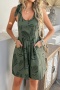 bohemian non-stretch tatting graphic print tie-shoulder playsuit(no underwear)_Pink_Red_Dark Green