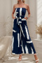 casual non-stretch tube design batch printing jumpsuit_Black_Dark Blue