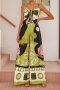 casual plus size non-stretch sling batch printing wide-leg jumpsuit_Green