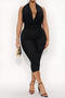 sexy stretch lace stitching halter neck backless playsuit(new added color)_Black