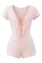 sexy slight stretch lace trim deep v-neck playsuit(size run small)_Black_White_Pink