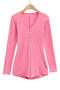 sexy slight stretch v-neck 4 colors button playsuit_Black_Gray_Pink