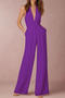 sexy slight stretch halter-neck solid color pocket jumpsuit_Black_Red_Rose Red_Dark Green_Light Purple_Purple