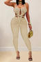 sexy plus size stretch solid color tight halter neck large backless jumpsuit_White_Orange_Green_Dark Green_Blue_Beige