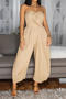 casual plus-size non-stretch solid color tube top wide-leg jumpsuit_Black_Magenta_Green_Blue_Beige