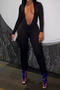 sexy high stretch 3 colors deep v backless skinny jumpsuit_Black