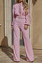 stylish plus size slight stretch 5 colors lace stitching with belt jumpsuit_Black_Pink
