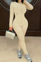 casual plus size slight stretch 4-colors solid color slim zip-up jumpsuit_Black_Gray_Red_Beige