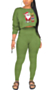santa claus printing plus size new stylish autumn christmas round neck stretch casual two-piece set_Black_Rose Red_Orange_Yellow_Green
