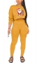 santa claus printing plus size new stylish autumn christmas round neck stretch casual two-piece set_Black_Rose Red_Orange_Yellow
