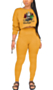 plus size new stylish autumn christmas trees and letter printing round neck stretch casual two-piece set_Black_Rose Red_Orange_Yellow