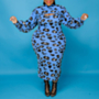 autumn plus size xl-5xl leopard batch printing sling casual midi dress with separate sleeve_Red_Blue