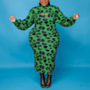 autumn plus size xl-5xl leopard batch printing sling casual midi dress with separate sleeve_Red_Blue_Pink_Gray_Green