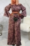 spring new stylish batch printing stretch off-shoulder loose plus size casual two-piece set_Pink