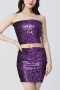 new fashion 9 colors sequins sexy stretch skirt set_Black_White_Purple
