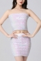 new fashion 9 colors sequins sexy stretch skirt set_Black_White