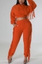 s-2xl plus size autumn & winter new 7 colors stretch tassel hooded sweatshirt with stylish pants sets_Black_Purple_Red_Brown_Orange
