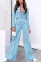 plus size non-stretch 6 colors solid color high waist wide leg pants sets_Light Green_Sky Blue
