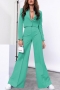plus size non-stretch 6 colors solid color high waist wide leg pants sets_Light Green_Sky Blue_Dark Blue_Pink_Magenta_Aqua Green
