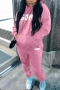 plus size slight stretch letter printing drawstring hooded sweatshirt pants set_Black_White_Purple_Dark Purple_Light Green_Red_Rose Red_Sky Blue_Blue_Dark Blue_Brown_Pink