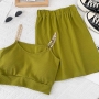 sexy 14 colors stretch padded chain sling vest with high waist mini skirt set_Black_White_Gray_Pink_Red_Magenta_Orange_Light Green_Green_Dark Green