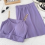sexy 14 colors stretch padded chain sling vest with high waist mini skirt set_Black_White_Gray_Pink_Red_Magenta_Orange_Light Green_Green_Dark Green_Sky Blue_Blue_Purple