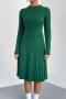 casual slight stretch knitted 4 colors sweater & midi skirt set_Black_Magenta_Green
