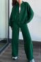 stylish pure plus size zip-up sweatshirt slight stretch loose casual pants set_Black_Gray_Dark Green