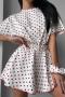 casual slight stretch crew neck heart batch printing shorts sets_White
