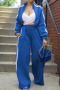 plus size autumn winter contrast color zip-up slight stretch casual pants set_Black_Gray_Red_Blue