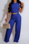 s-2xl high stretch pure color vest casual pants sets_Black_Blue