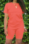casual plus size slight stretch 13 colors solid color shorts sets_Black_White_Gray_Red_Rose Red_Magenta_Yellow_Orange
