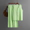 casual high stretch solid color knitted vest slit straight pants set_Black_Gray_Pink_Light Green_Green