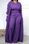 casual plus size non-stretch striped vest long jacket pants three-piece set_Yellow_Green_Purple
