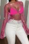 summer solid color rhinestone round neck sexy no lining loose top_Black_White_Purple_Red_Pink_Magenta