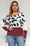 l-3xl winter three colors stretch knitted stylish sweaters_Black_Rose Red