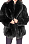 plus size s-4xl winter solid color new stylish inelastic fur jacket_Black
